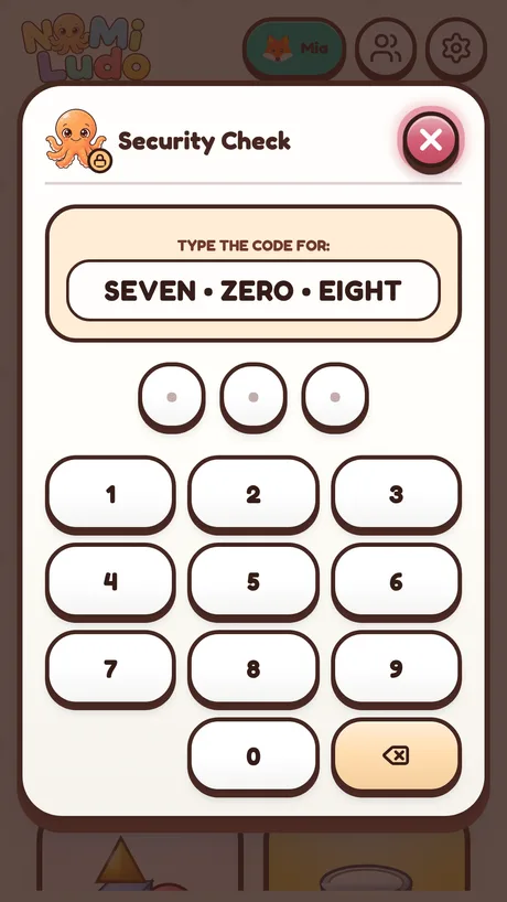 The parental gate: three numbers spelled out as words