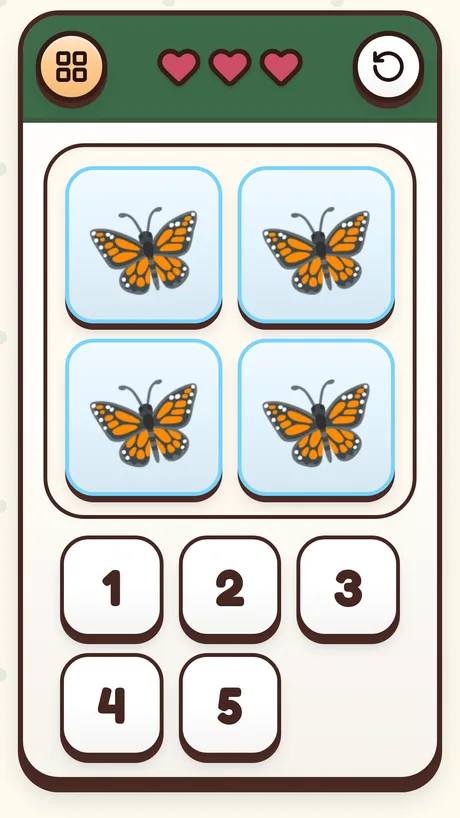 Counting: how many there are, and a row of numbers to answer with